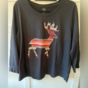 2X Style & Co beautiful soft deer embroidery patch top - very good shape